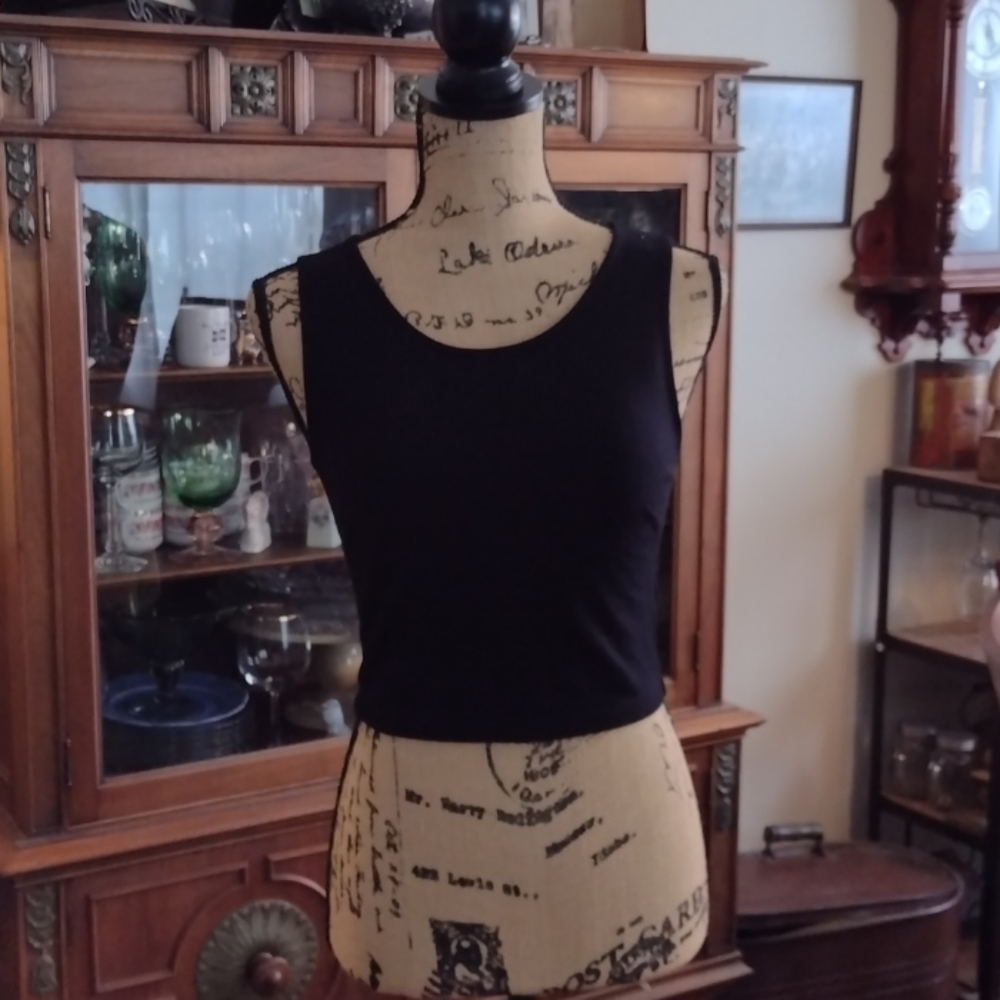 COPY - Olsenboye black dressy stretchy cropped top S
